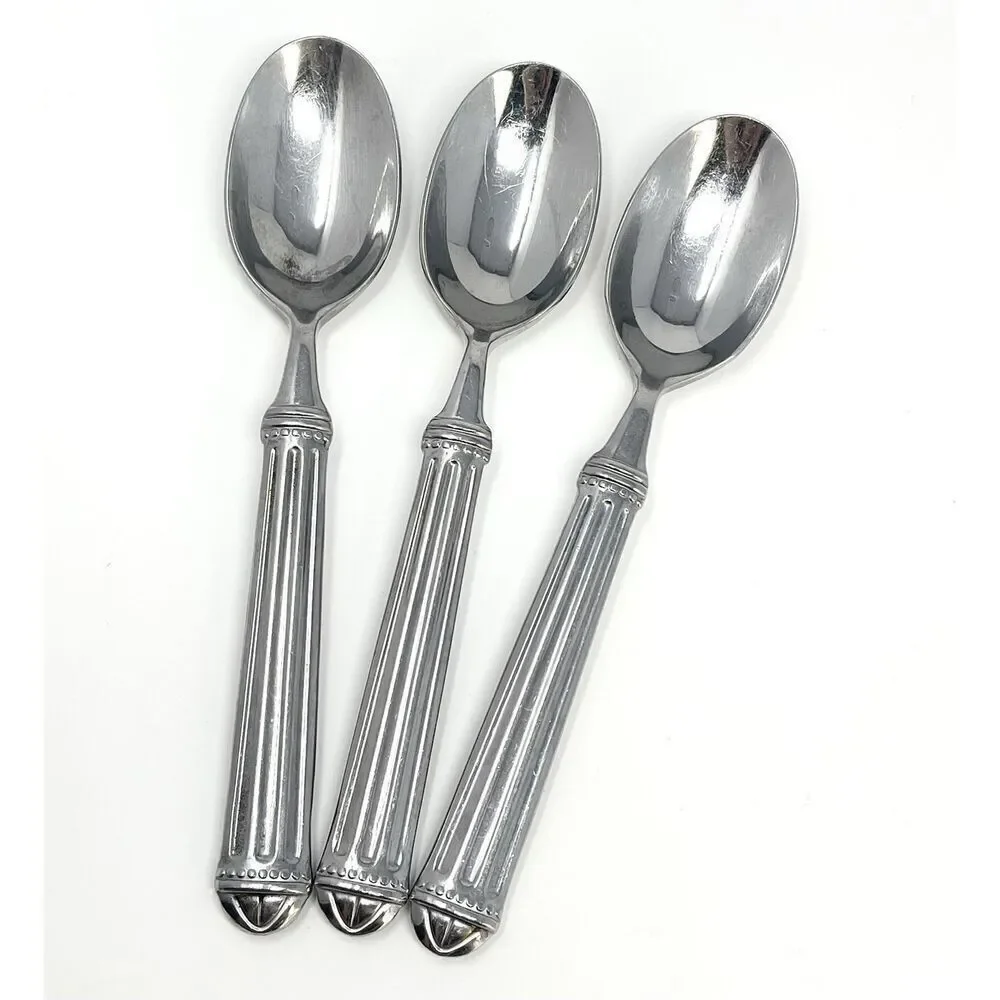 JC PENNEY COLONNADE Stainless Glossy Dinner Soup Oval Spoons 8.25